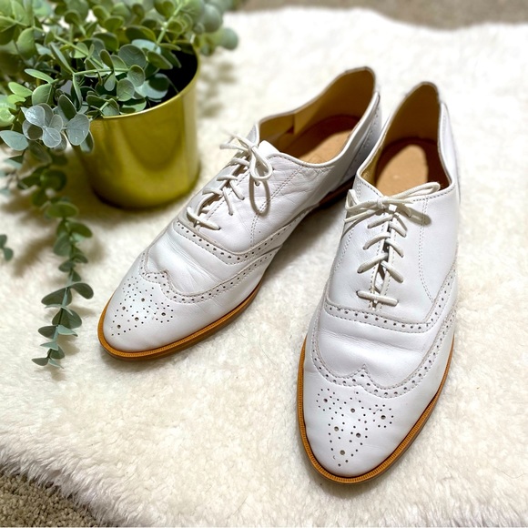 Thom Brown Shoes - Thom Browne white Wingtip Oxford Shoes